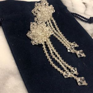 Vintage Clear Austrian Crystal Dangling Earrings